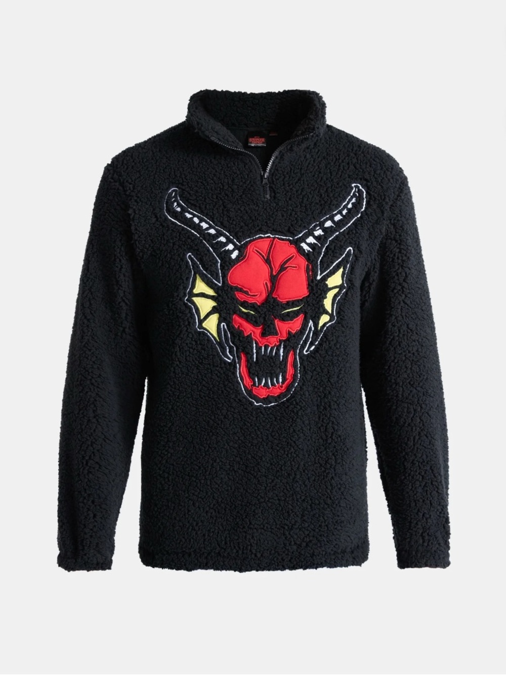 Netflix Stranger Things Men's Plush Fleece Quarter Zip Sweatshirt, Size XL NWT